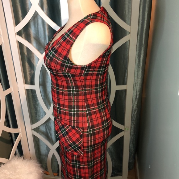 Vintage 60s/70s Poly Knit Tartan Plaid Dress Ralph Lauren Esthetics - Picture 4 of 7
